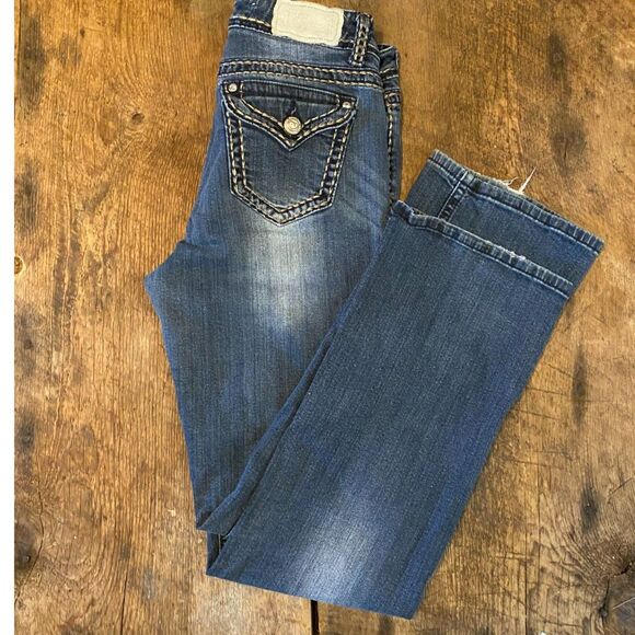Shyanne Anne Bootcut Distressed Denim Jeans Size 32R - Picture 1 of 9